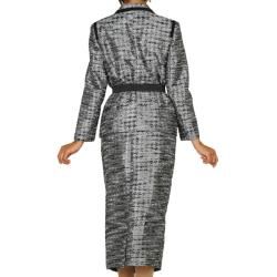Divine Apparel Womens Plus Size Belted Tweed Skirt Suit
