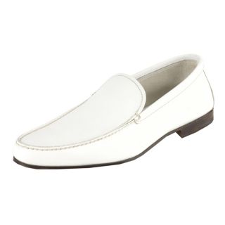 Prada Mens White Leather Loafers