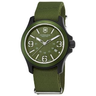 Victorinox Swiss Army Mens Original Green Dial/ Strap Watch