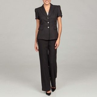 Tahari Womens Black Short Sleeve Pant Suit