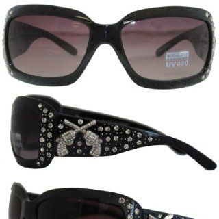 Montana West Ladies UV 400 Crossed Pistols Concho Sunglasses