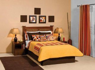 Orange Stripes Comforter Sheets Bedding Set Twin 9 Pcs