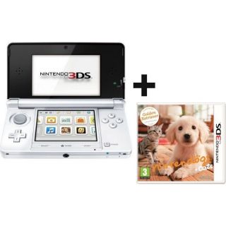 3DS BLANC ARCTIQUE + NINTENDOGS + CATS GOLDEN   Achat / Vente DS 3DS