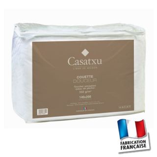 CASATXU Couette Douceur 140x200cm   Coloris  Blanc   Type de fibre