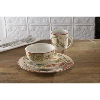 Waverly Fawn Hill Creme/ Red Floral 16 piece Dinnerware Set Today $66
