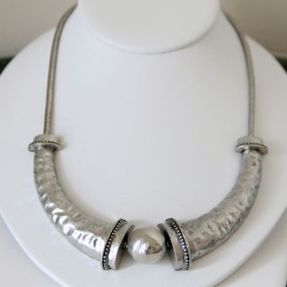Tibetan Silver Hammered Fashion Necklace