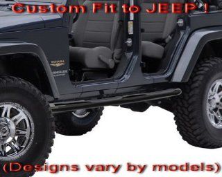 Brand New 2007 2013 Jeep Wrangler JK 4 Door 3 Black Side Armor Step
