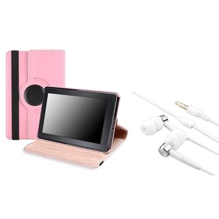 BasAcc Pink Swivel Case/ Headset for  Kindle Fire