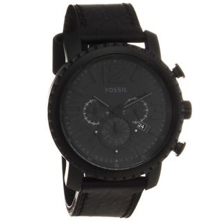 Fossil Mens Black Stainless Steel Gage Chronograph Watch