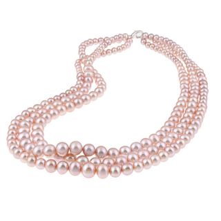freshwaer graduated pearl 3 row necklace 4 7 mm msrp $ 171 47 today
