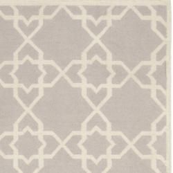Moroccan Dhurrie Grey/ Ivory Wool Rug (8 x 10)