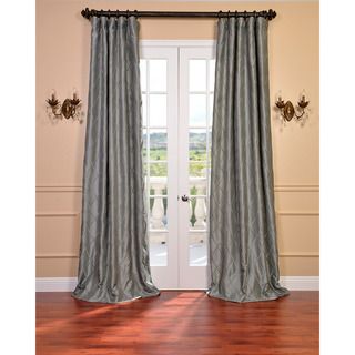 Alexandria Platinum Faux Silk Embroidered 120 inch Curtain Panel