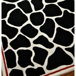 Handmade Alexa Modern Premium Wool Black Bold Giraffe Rug (4 x 6