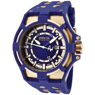 Invicta Mens Reserve Akula Rubber & 18 Karat Golplated GMT Watch