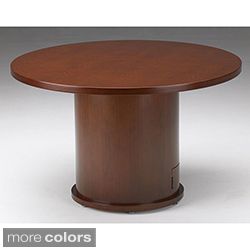 Mayline Mira Wood Veneer Round Conference Table with Drum Base Today