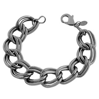 Stainless Steel 7 inch Double Curb Link Bracelet