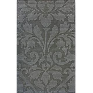 Handmade Alexa Neutrals and Textures Damask Grey Wool Rug (8 x 11)