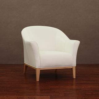 Tivoli Modern White Leather Chair