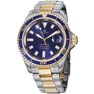 Kadloo Mens Ocean Date Blue Dial Two Tone Stainless Steel Watch