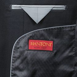 Mantoni Mens Black Wool 2 button Suit