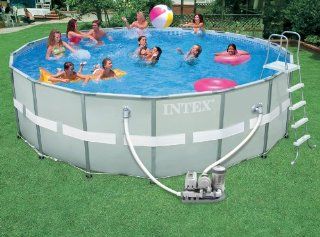 Intex Ultra Frame 18 Foot by 52 Inch Round Pool Set Patio