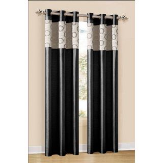 Duck River Black Polyester 84 inch Lorena Grommet Curtains