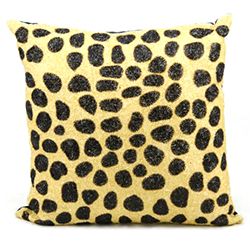 Mina Victory Luminecence Beaded Leopard 20 x 20 inch Decorative Pillow