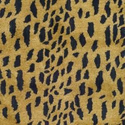 Handmade Soho Leopard Skin Beige N. Z. Wool Runner (26 x 10