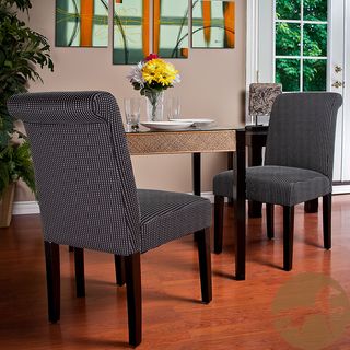 Christopher Knight Home Charcoal Contrast Stitch Dining Chairs (Set of