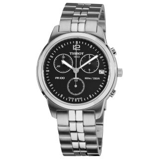 Tissot Mens PRC 100 Black Chronograph Dial Quartz Watch