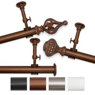 Elegant Touch 100 to 144 inch Adjustable Curtain Rod Set