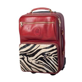 Terrida 19 inch Red and Zebra Printed Soft Leather Carry On Upright