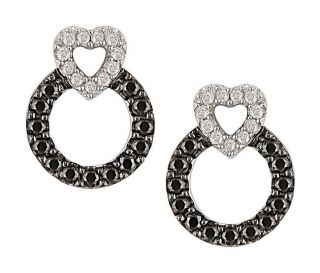 14k Gold 1/2ct Black and White Diamond Earrings