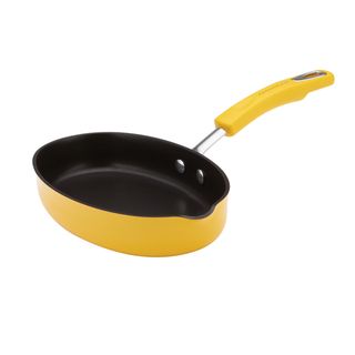 Rachael Ray Porcelain II 9 Inch Yellow Oval Skillet with Pour Spout