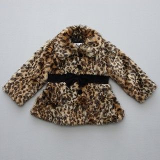 KC Collection Toddler Girls Leopard Faux Fur Jacket FINAL SALE