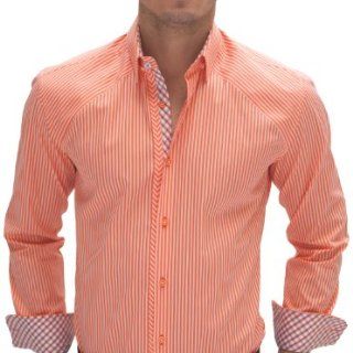Stone Rose Bengal Orange Luxury Striped Mens Dress Shirt Martin 2356