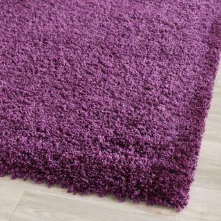 Cozy Solid Purple Shag Rug (67 x 96)