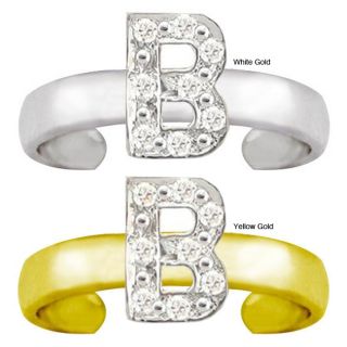 10k Gold Initial B Diamond Accent Toe Ring (G H, SI1 I2)
