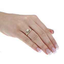Isabella Collection 10k Gold Diamond Accent Claddagh Ring