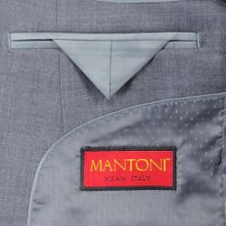 Mantoni Mens Charcoal Grey 2 button Classic Wool Suit