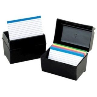 Oxford 01351 Plastic Index Card Flip Top File Box Holds 300 3 x 5