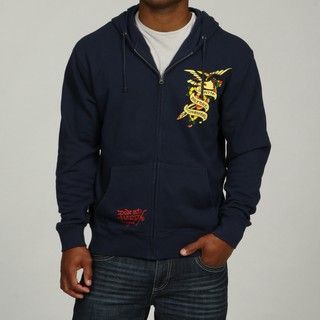 Ed Hardy Mens Death Before Dishonor Zip Front Hoodie