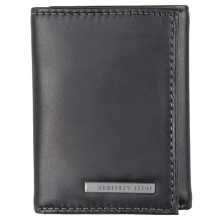 Geoffrey Beene Mens Genuine Leather Trifold Wallet