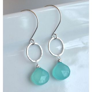 Sterling and Fine Silver with Aqua Chalcedony Earrings Today $42.49 5
