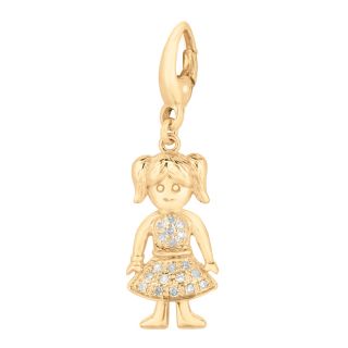 Gold over Silver 1/10ct TDW Diamond Little Girl Charm Today $69.99