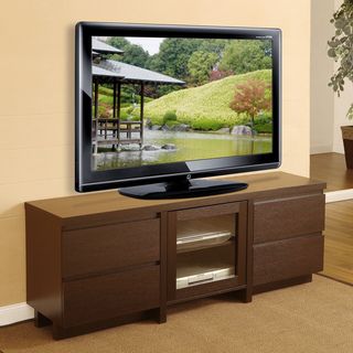 Cosmo 4 drawer Red Cocoa Wood Entertainment Center