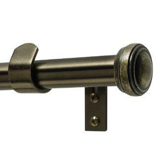 Levolor Fluted End Cap Rod Set, Antique Brass, 1 Inch Diameter, 66 to