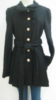 Bebe Ruffle Wool Coat, Jacket, Black, Medium, Nwt, 167bb