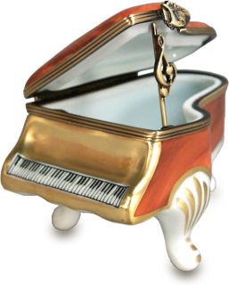 Limoges Brown Musical Theme Piano Box