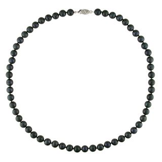 Miadora Akoya Black Pearl Necklace (6 6.5 mm)